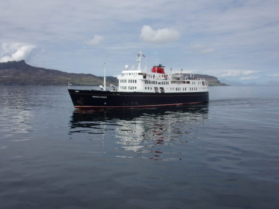 Hebridean Princess as seen from the Lord of the Highland cruise