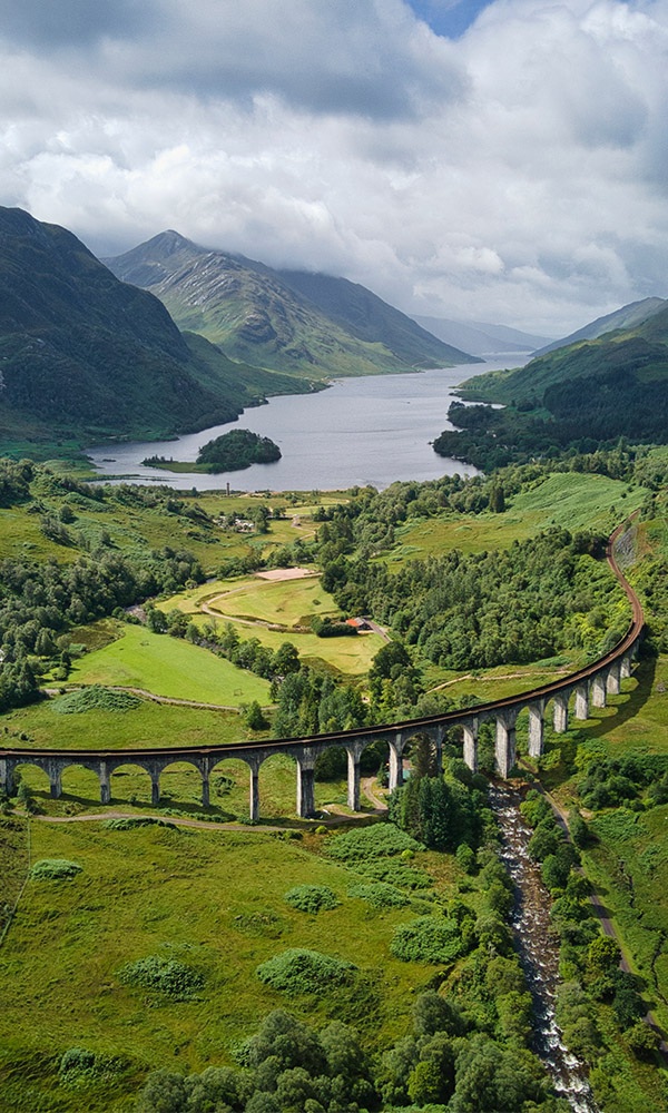 23-arched Glenfinnan Viaduct on a Lord of the Highlands cruise