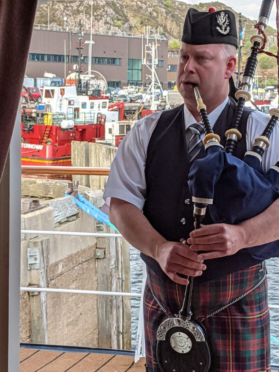 “Piping in the haggis" on a Lord of the Highlands cruise