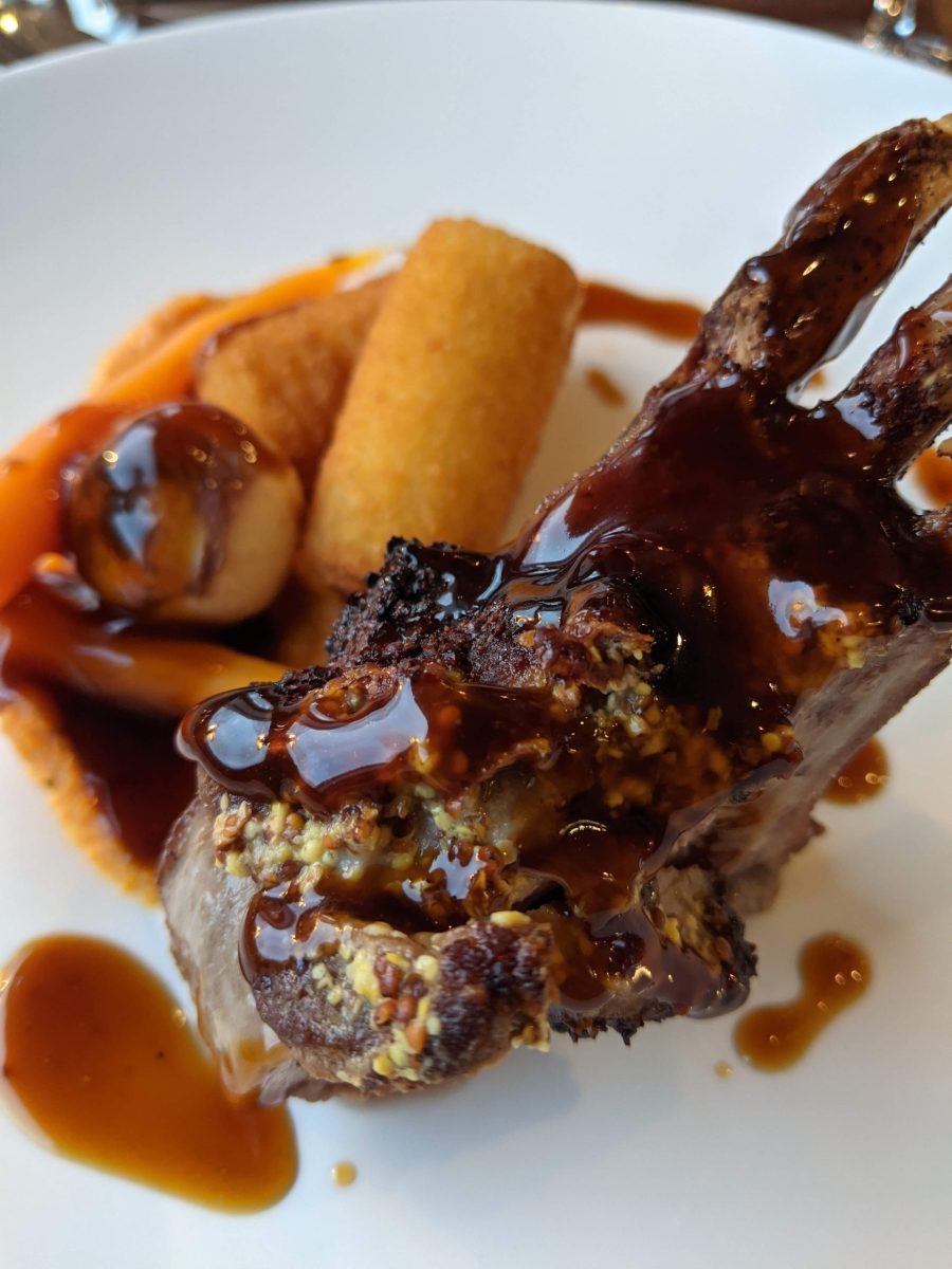 Roasted Rack of Pentland Lamb on a Lord of the Highlands cruise