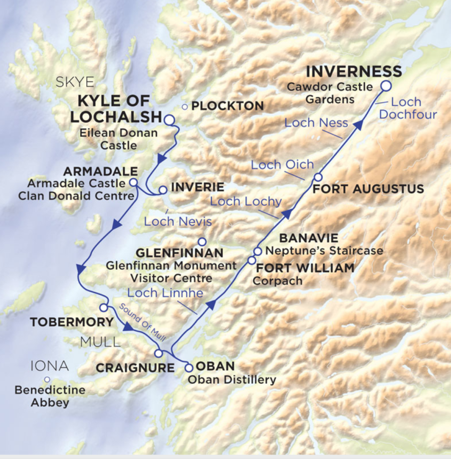 Caledonian Canal route Map
