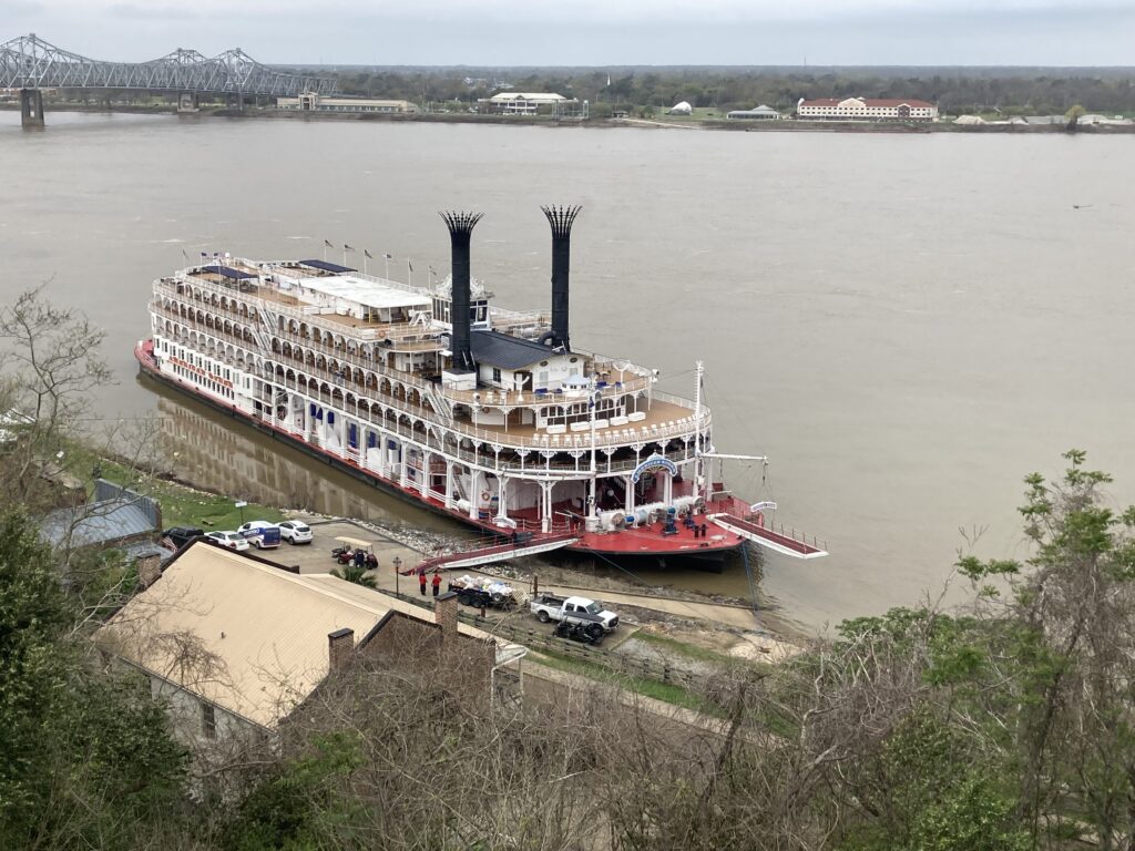 view of American Queen from Rosalie Mansion