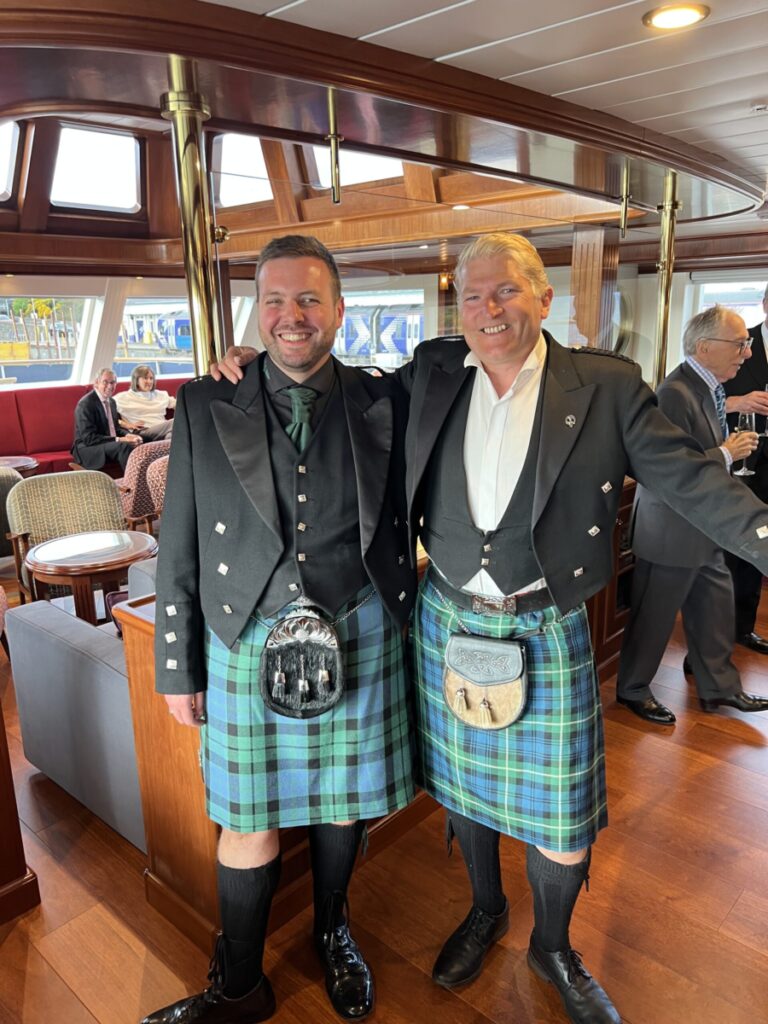Robin and Andy aboard the Lord of the Highlands cruise