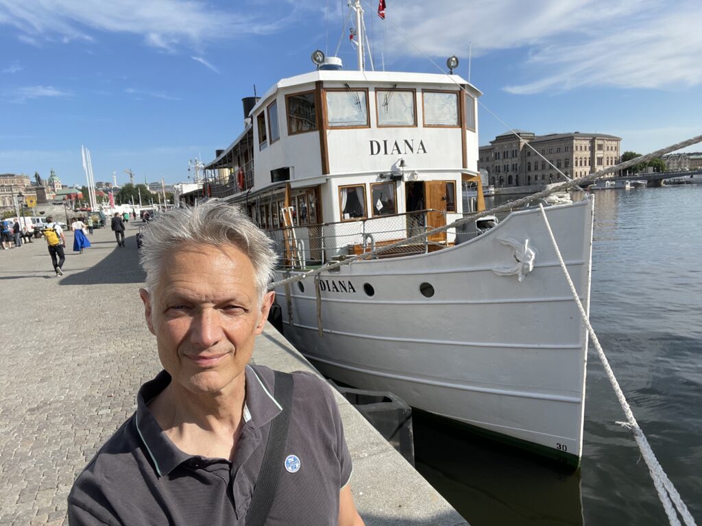 Peter Knego aboard the MS Diana Cruise on the Gota Canal