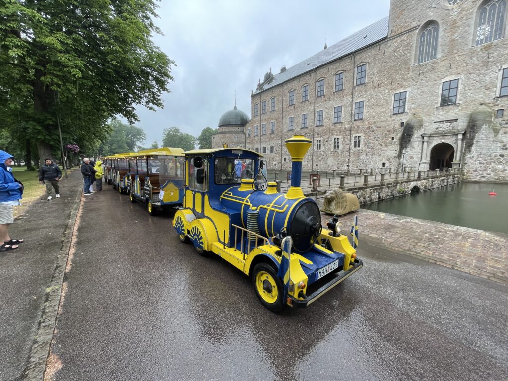 Vadstena’s trolley on a Gota Canal Cruise