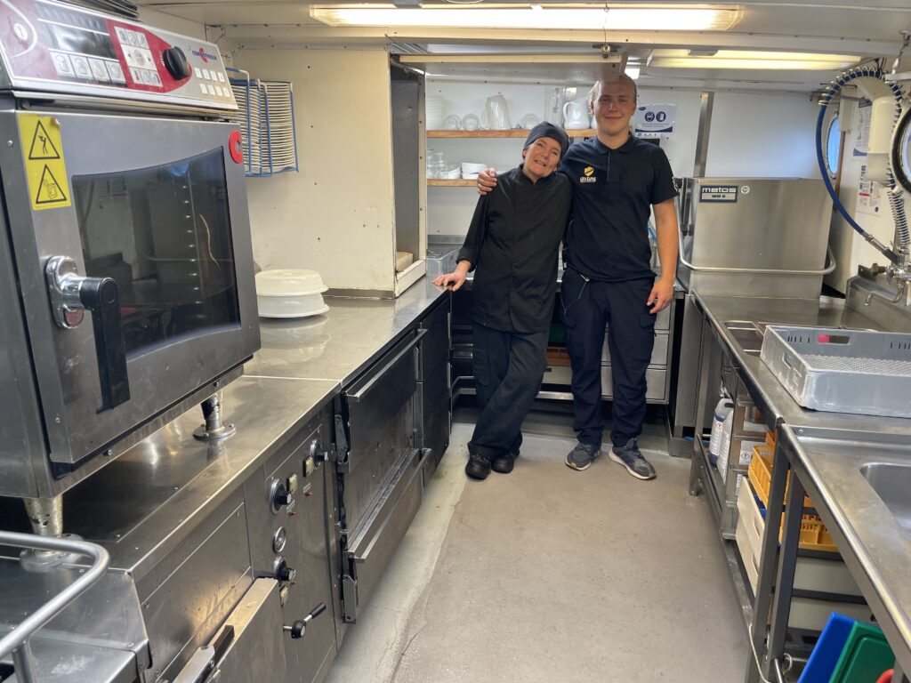 the galley of an MV Diana cruise on the Gota Canal