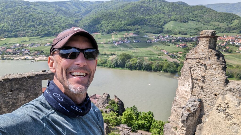 John above the Danube River on a Viva TWO cruise