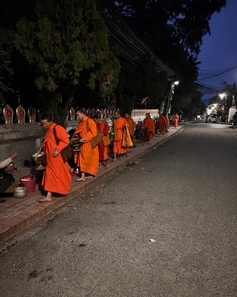Giving alms in Luang Prabang