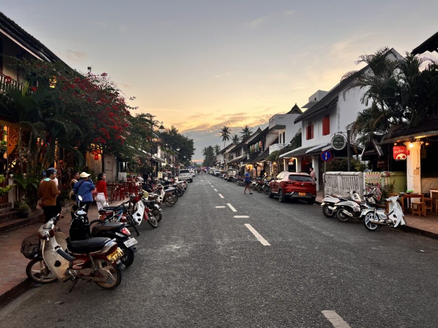 Early morning street view in Luang Prabang