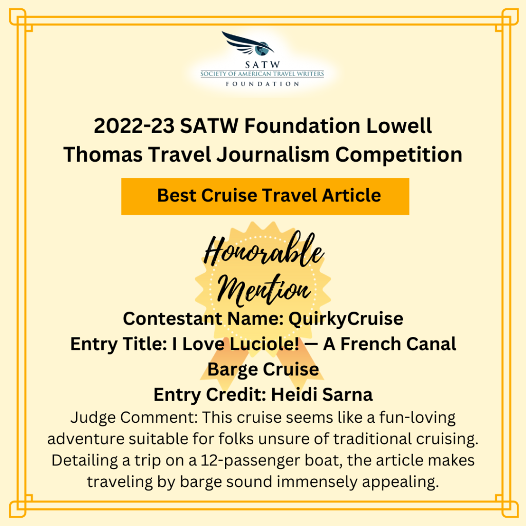 QuirkyCruise Wins Awards In SATW Lowell Thomas Travel Journalism Competition (UPDATED 2024) 2 SATW Lowell T WIN HMS