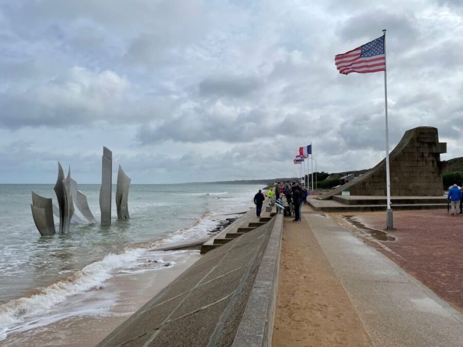 One of several D-Day memorials at Omaha Beach on a Tauck Seine river cruise