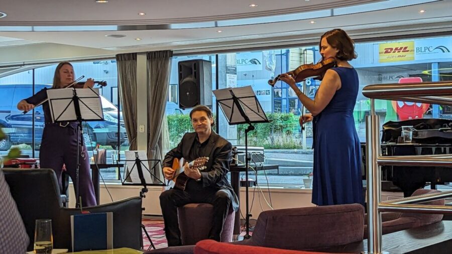 La Strada playing in the lounge of Avalon Waterways Transquility II