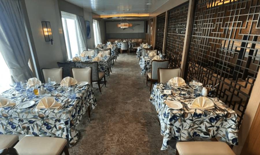‘Tuscan’ restaurant aboard Greg Mortimer from Aurora Expeditions