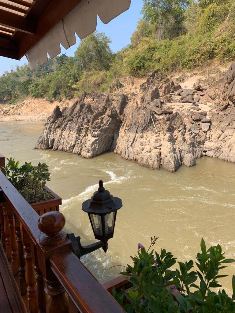 The view from the Sun Deck of our river boat on Upper Mekong River 