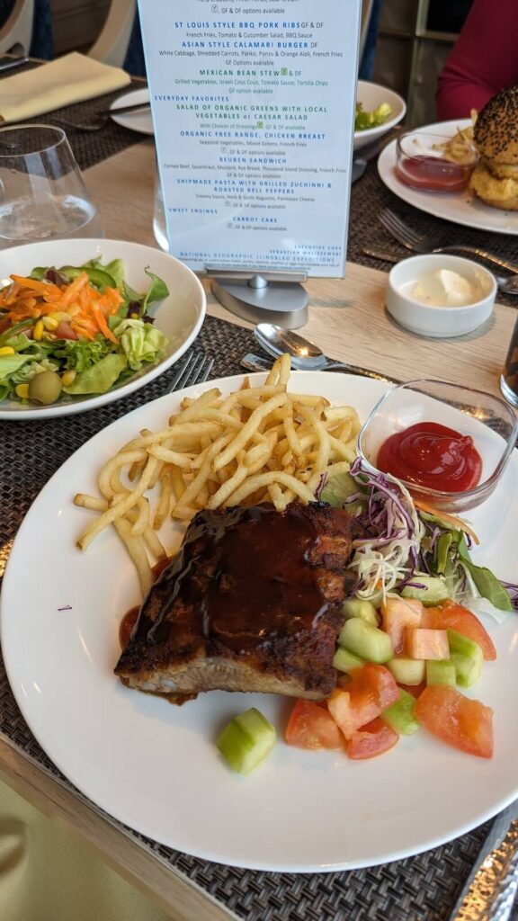 Ribs for lunch on a Lindblad Expeditions Arctic cruise