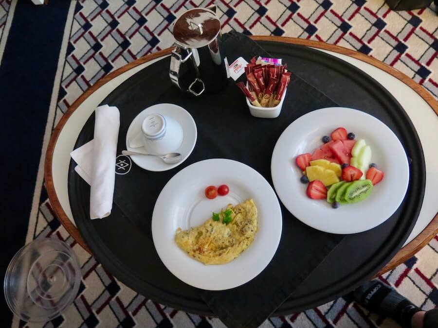 Room service breakfast on World Traveller