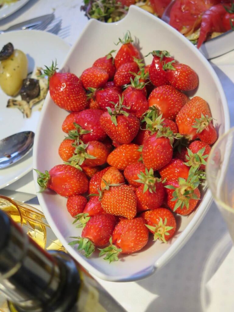 Strawberries from a market tours on a Epicurean Expedition on World Traveller 
