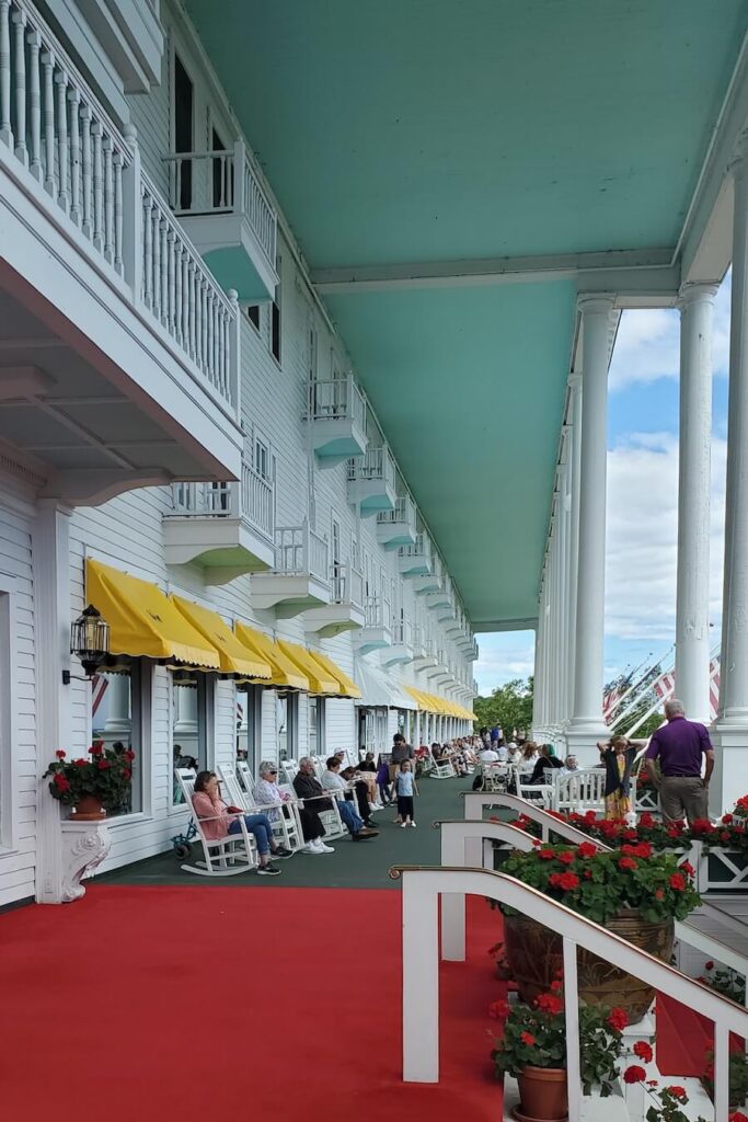  front porch at Grand Hotel on Mackinac Island, Michigan