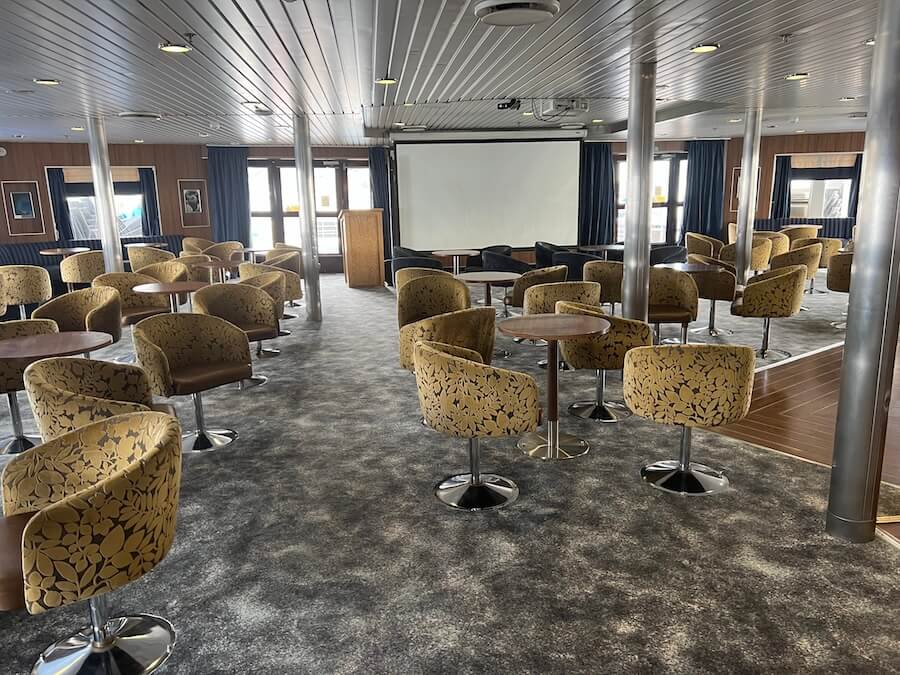 Aurora Lounge on an Adventure Canada Arctic cruise