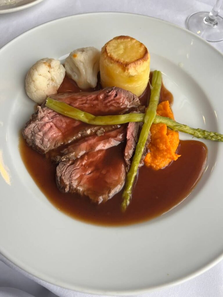Roast Beef Dinner aboard Ocean Endeavour