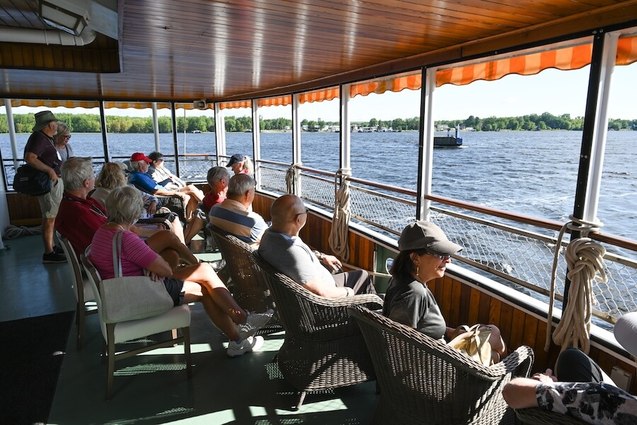 Enjoying the views of Canada's St. Lawrence Cruise Lines from the Canadian Empress