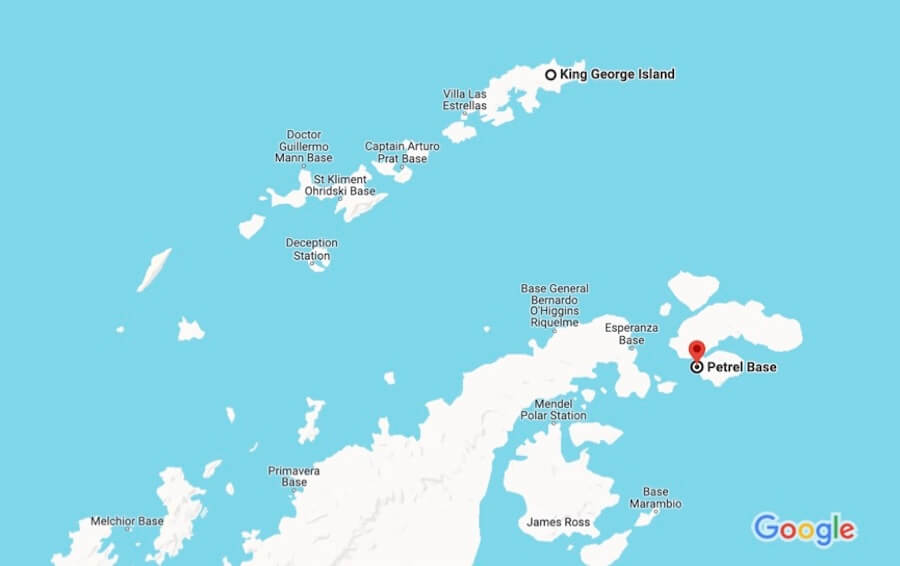 A map of Antarctica Air Bridge Option 