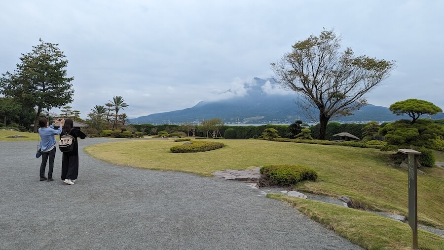 View of the Sakurajima Volcano in Kagoshima.