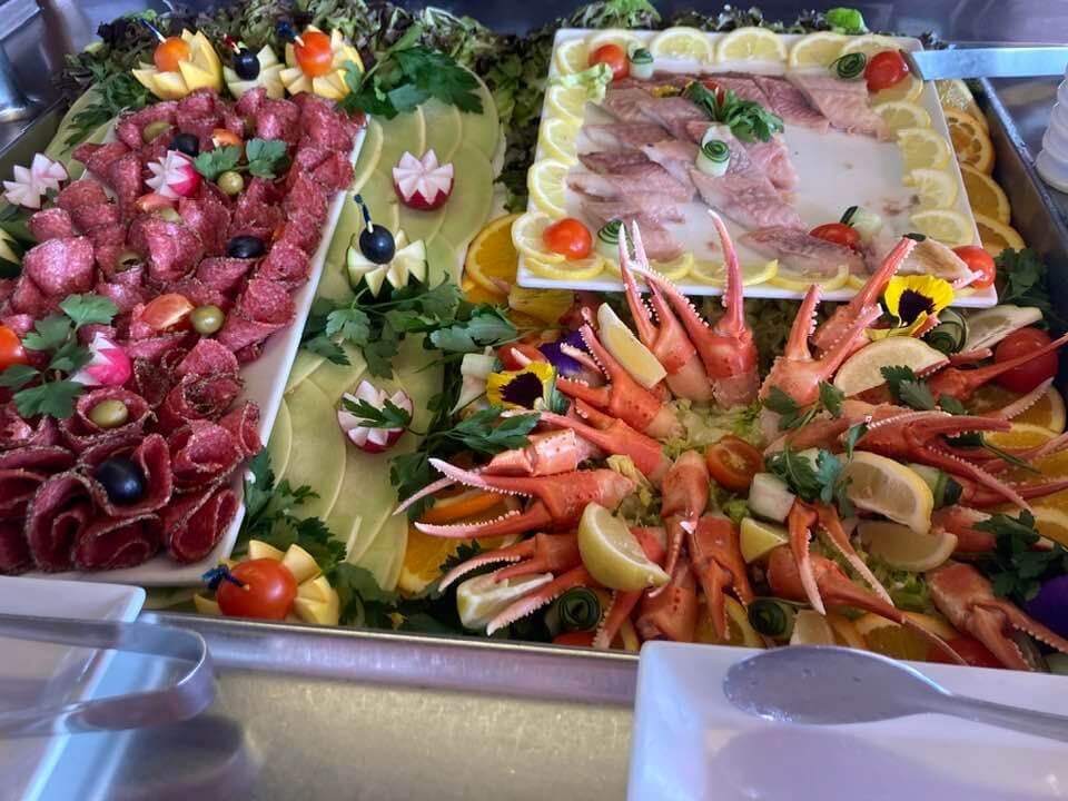 Lunch buffet spread