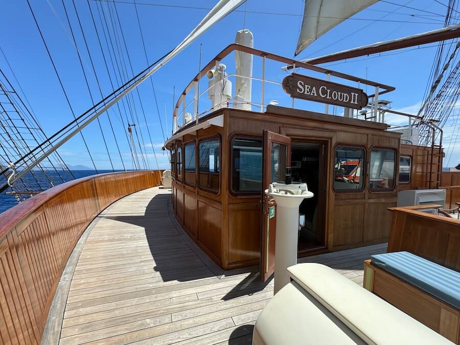 Sea Cloud II Expert Review includes details on the observation deck