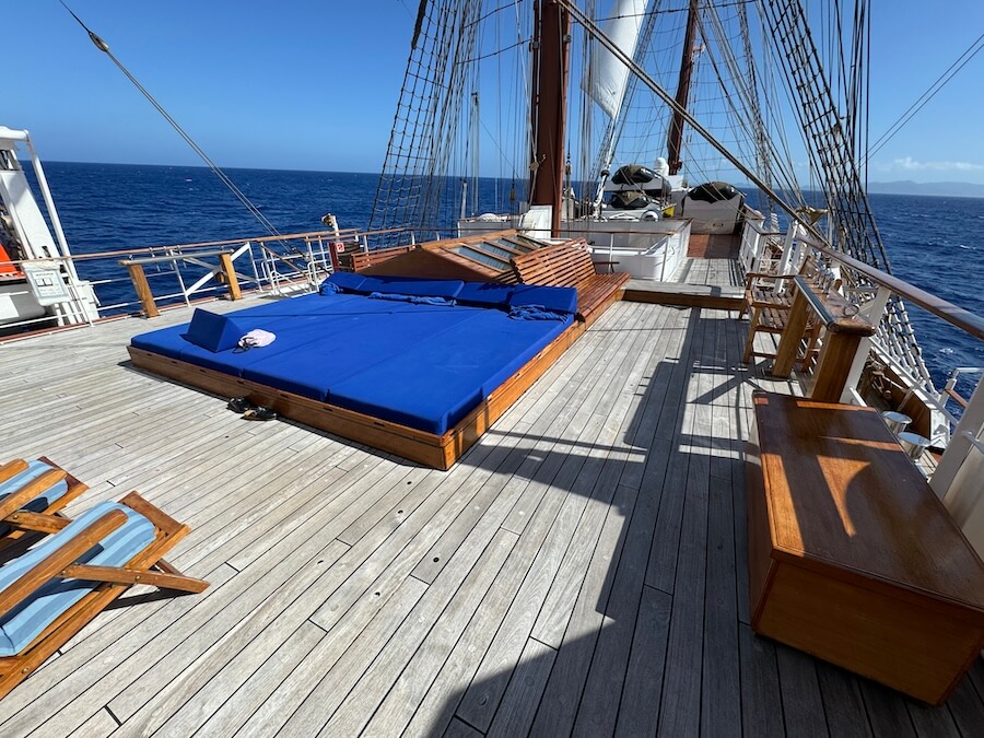 Sea Cloud II Expert Review includes details on Blue Lagoon fantail