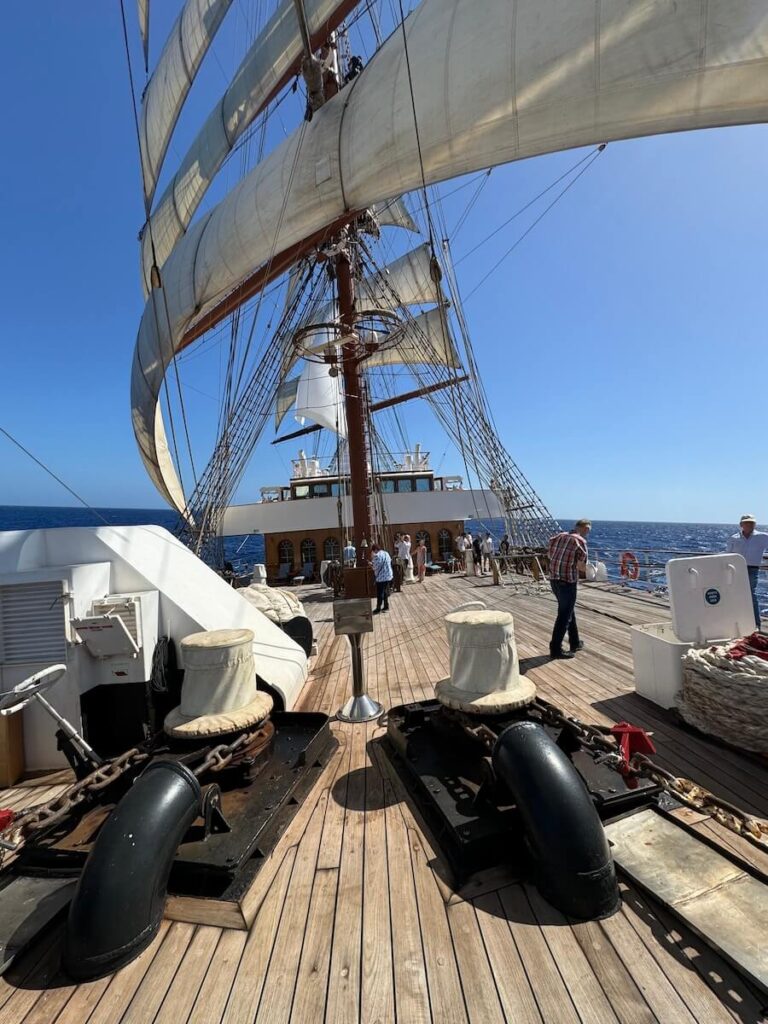 Sea Cloud II Expert Review includes details of the ship under full sails