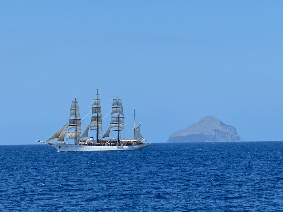 Sea Cloud maintained a steady course off our starboard 