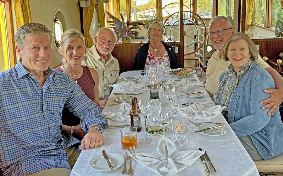 farewell dinner on Roi Soleil Barge Cruise