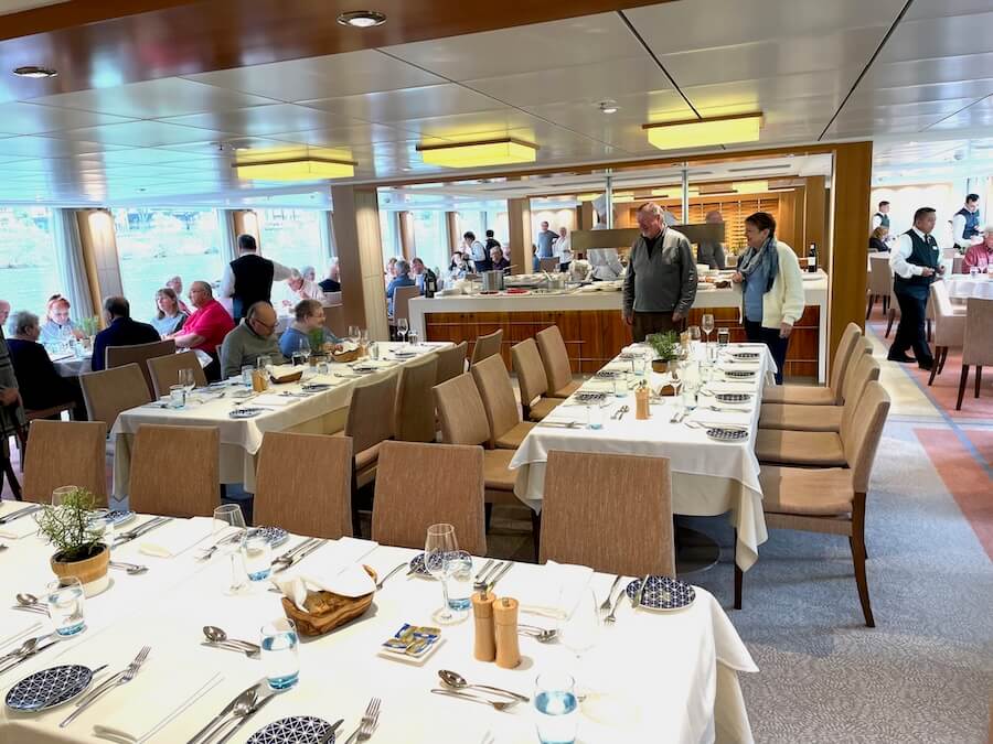 The main restaurant on a Viking River Cruise Land Combo 