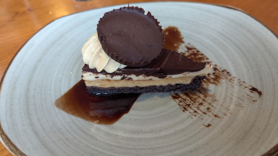 Chocolate peanutbutter pie on an Uncruise Prince William Sound cruise