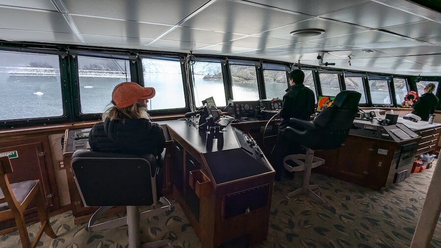 Prince William Sound Alaska Cruises with UnCruise has an open bridge polidy