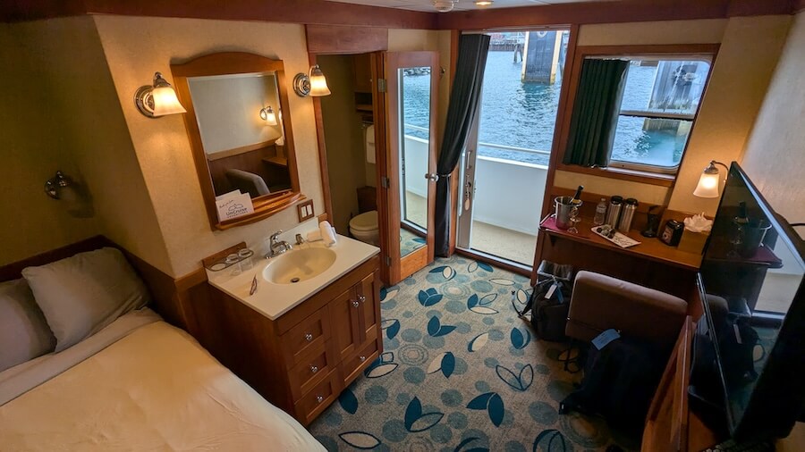 A cabin on Uncruise's Prince William Sound Alaska Cruises