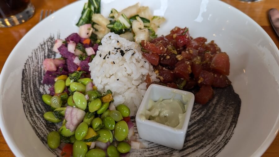 poke bowl for lunch a Prince William Sound Alaska cruise