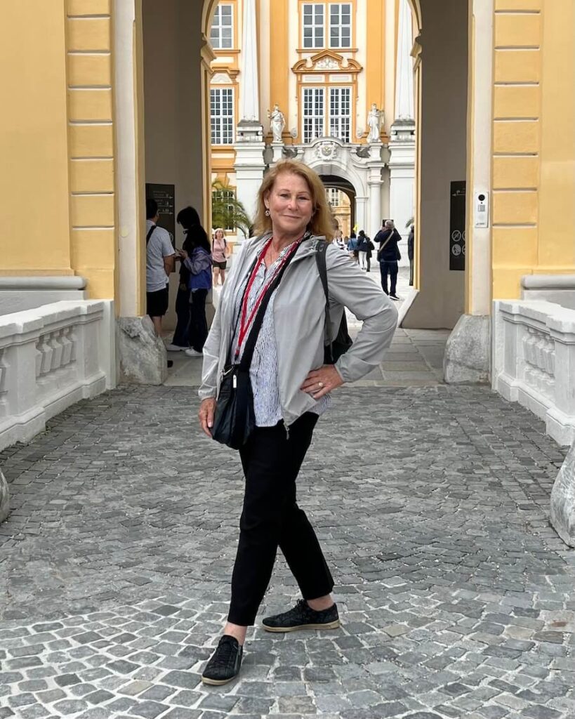 Sharon at the Melk Abbey on a Riverside Mozart cruise