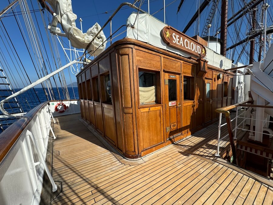  observation terrace in front of the bridge of Sea Cloud cruise