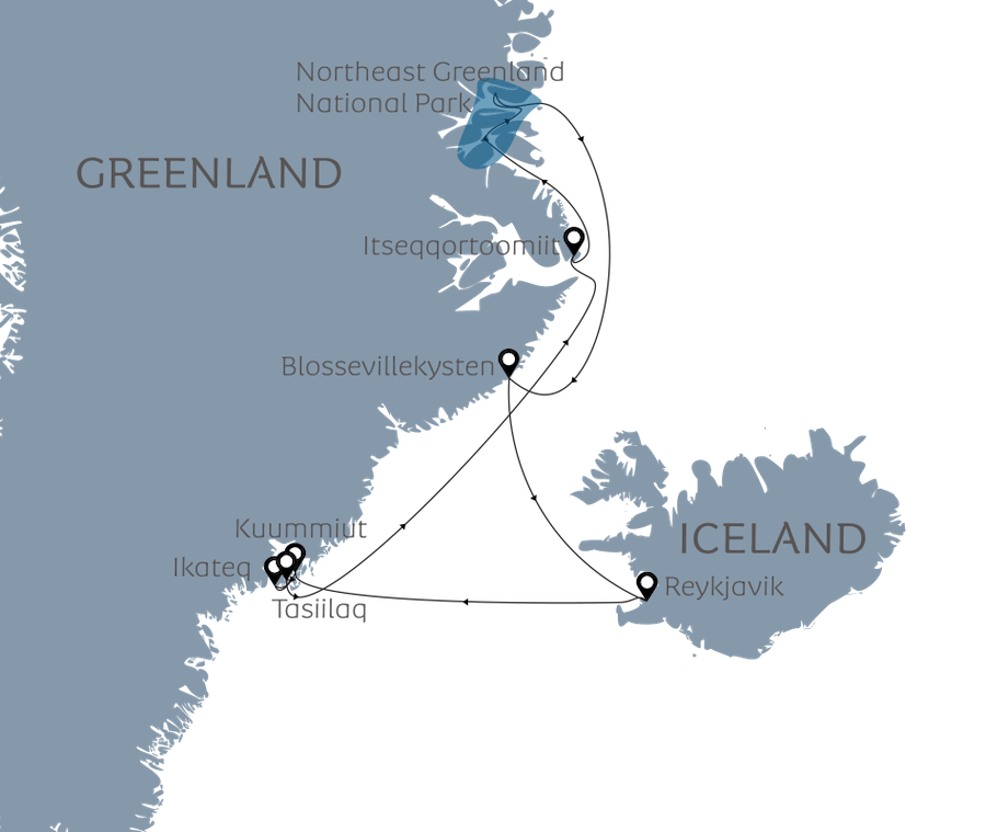 Albatros Expeditions East Greenland map