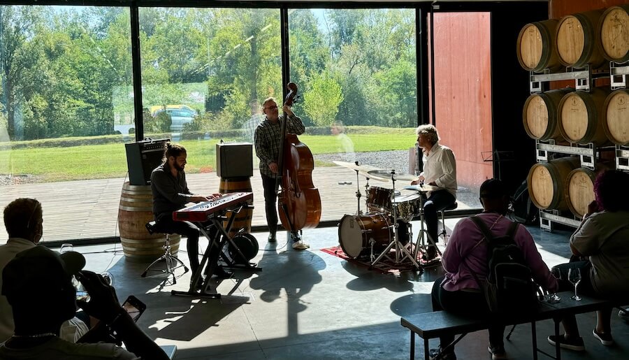 A jazz performance in the winery