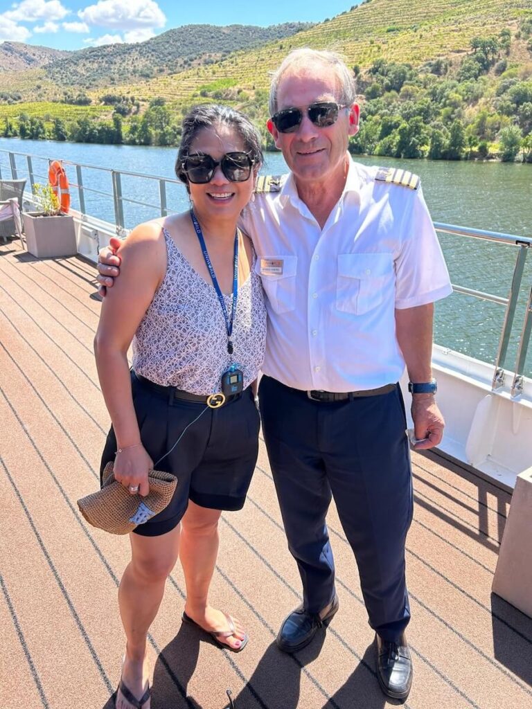 Uniworld Douro River Cruise, passenger with captain