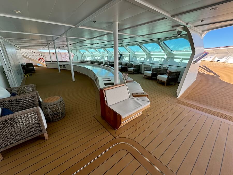 The Shelter is a great place to view the scenery on a Viking Eastern Seaboard Explorer