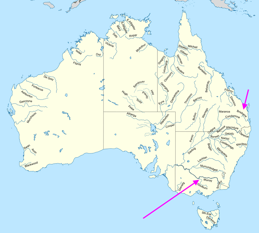 Australia Rivers Map for Murray River Cruise