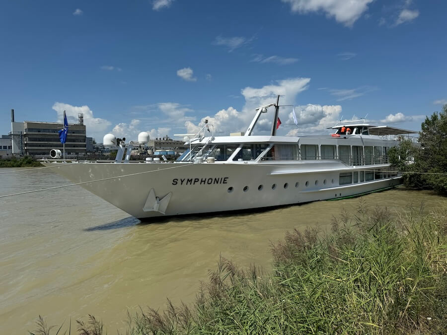 CroisiEurope Rhine River Cruise aboard Symphonie at her berth in Basel.