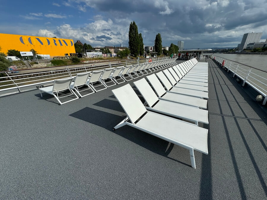  open sunning area on Sun Deck of CroisiEurope's Symphonie