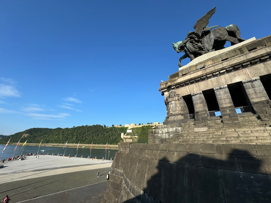 Deutches Eck monumen on a CroisiEurope Rhine River cruise