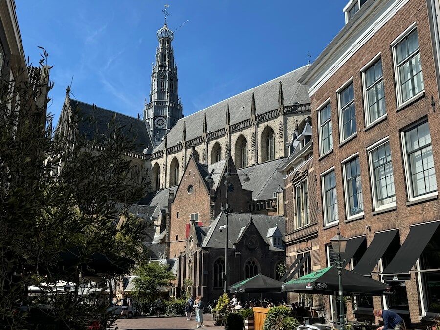 huge cathedral in Haarlem’s main square as seen on a CroisiEurope Rhine River cruise