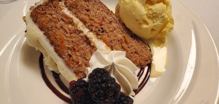 American Cruise Lines New England cruise included great desserts like this carrot cake